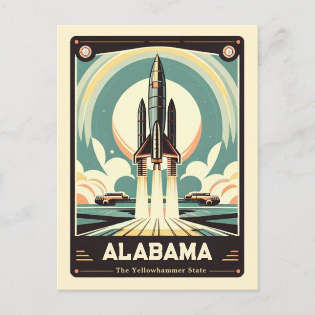 Cartão Postal Alabama | Vintage espirituosa patriótica (Frente)