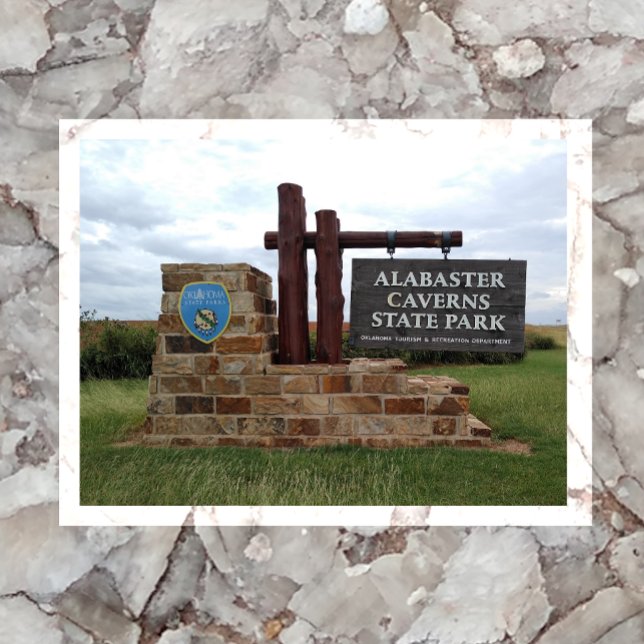 Cartão Postal Alabaster Caverns State Park Entrance Sign, OK (Criador carregado)