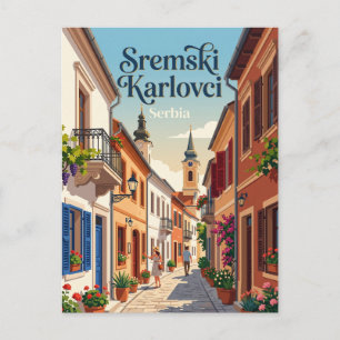 Cartão Postal Alameda Sremski Karlovci Sérvia