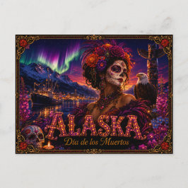 Cartão Postal Alasca Dia dos Mortos Retro
