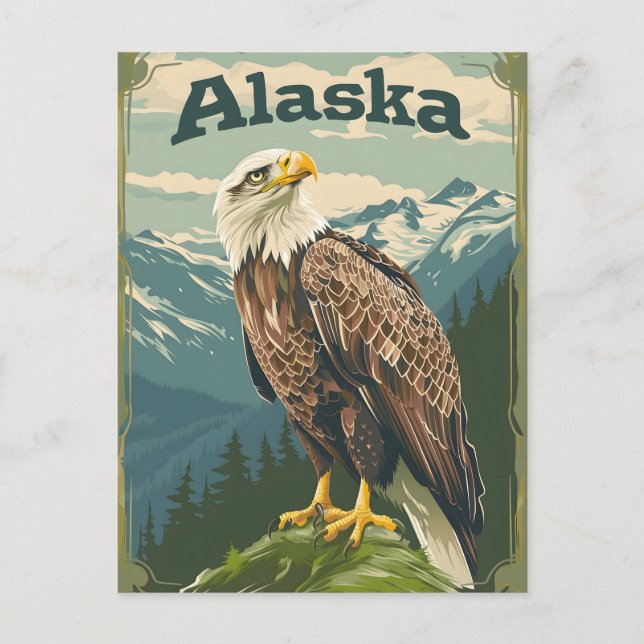 Cartão Postal Alaska Bald Eagle (Frente)