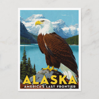 Cartão Postal Alaska Bald Eagle Last Frontier Art