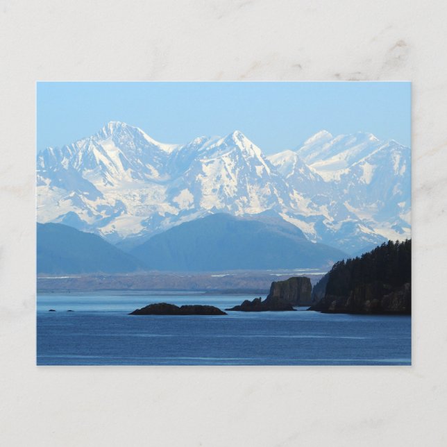 Cartão Postal Alaska Coast Mountain Ocean Photo (Frente)
