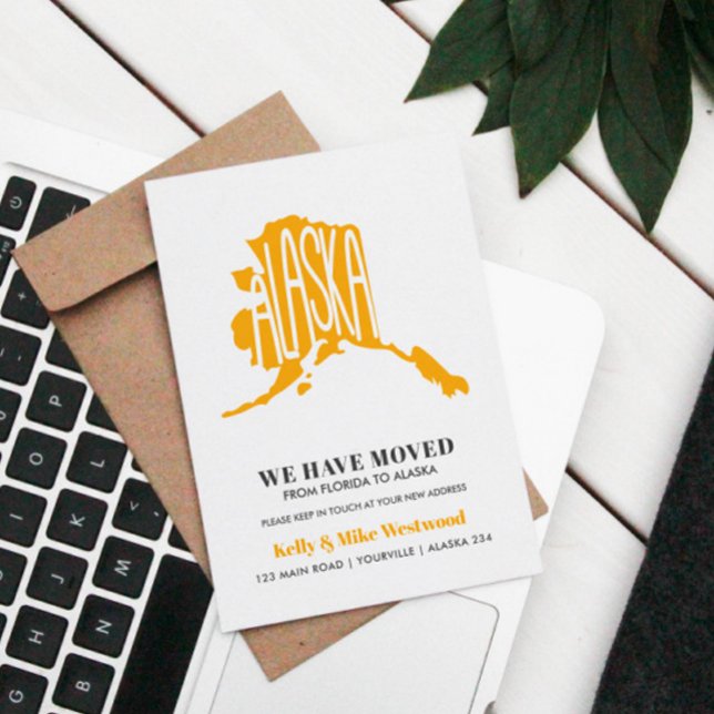 Cartão Postal ALASKA Mudamos Novo endereço Nova Casa   (ANNOUNCE YOUR MOVING IN ALASKA)