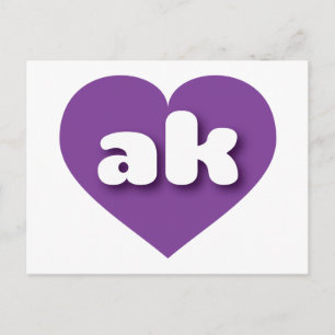Cartão Postal Alaska Purple Heart - amor