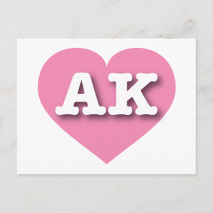 Cartão Postal Alaska Solid Pink Heart - Eu adoro AK