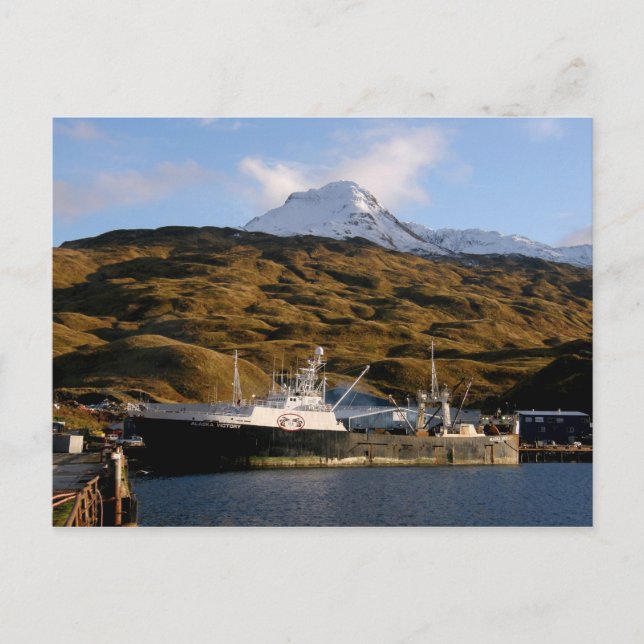 Cartão Postal Alaska Victory, Trawler em Dutch Harbor, Alaska (Frente)