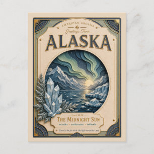 Cartão Postal Alaska Vintage Paper Cut American Arcana