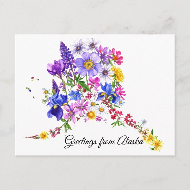 Cartão Postal Alaskan Wildflowers Greeting Card (Frente)