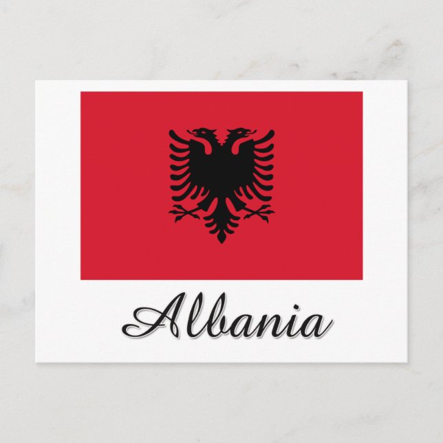 Cartão Postal Albânia Flag Design (Frente)
