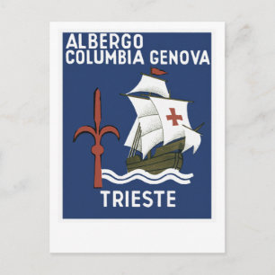 Cartão Postal Albergo Columbia Genoa ~ Trieste