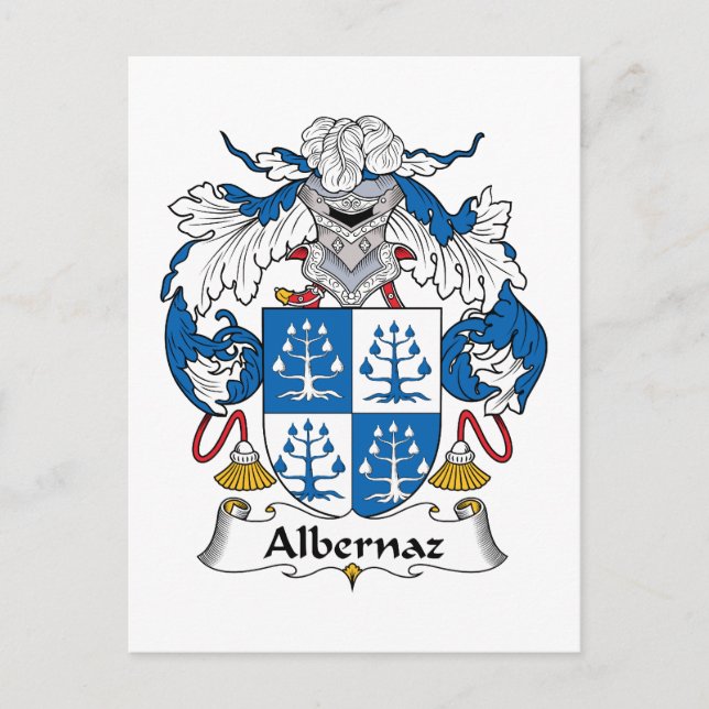 Cartão Postal Albernaz Family Crest (Frente)
