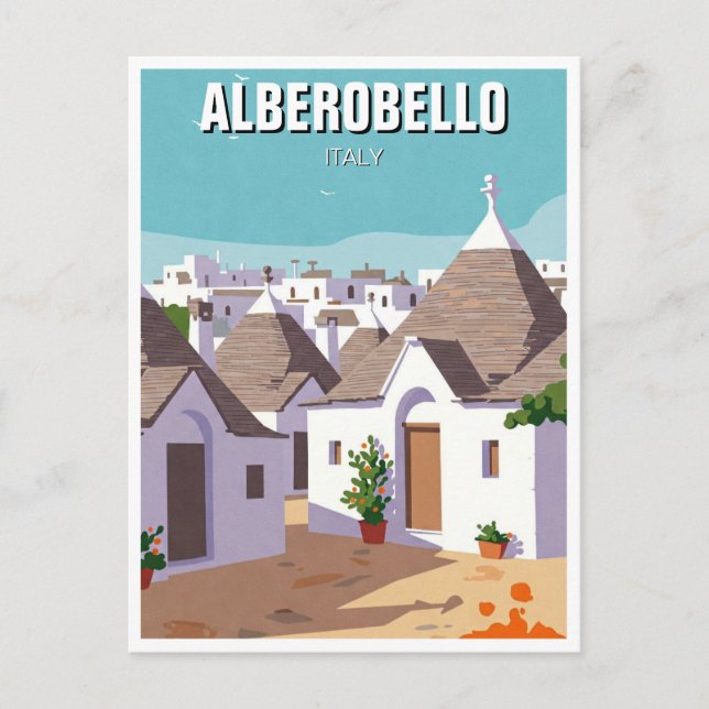 Cartão Postal Alberobello Itália Trulli casa Viagem abstrato (Frente)