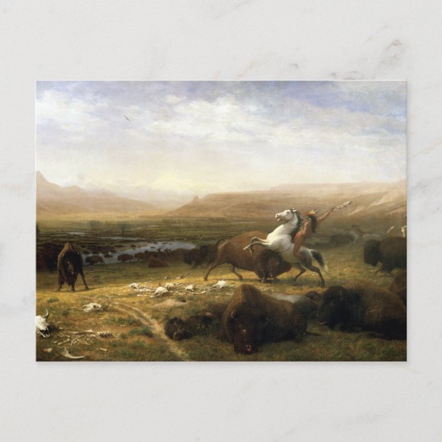 Cartão Postal Albert Bierstadt A Última da Buffalo (Frente)