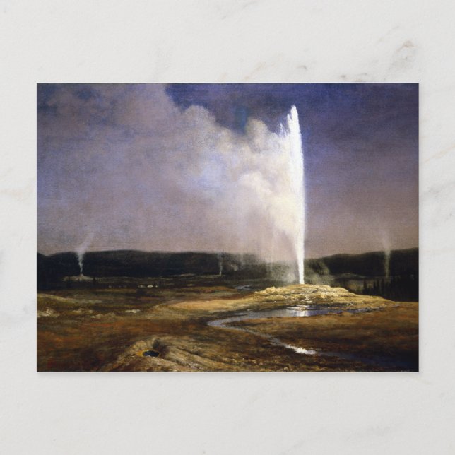Cartão Postal Albert Bierstadt Geysers em Yellowstone (Frente)