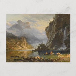 Cartão Postal Albert Bierstadt - Índios Pescando com Arpão