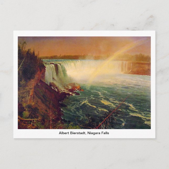 Cartão Postal Albert Bierstadt, Niagara Falls. (Frente)