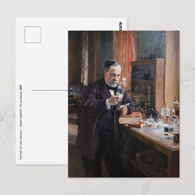 Cartão Postal Albert Edelfelt - Retrato de Louis Pasteur (Frente/Verso)