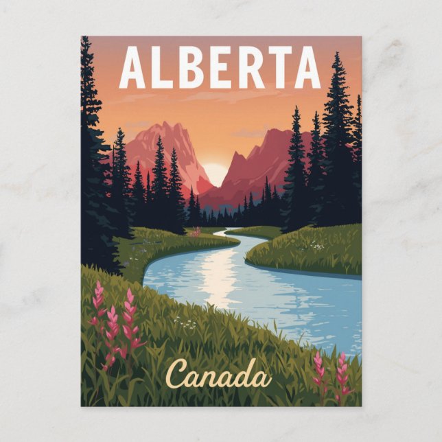 Cartão Postal Alberta Canada Rocky Mountains (Frente)