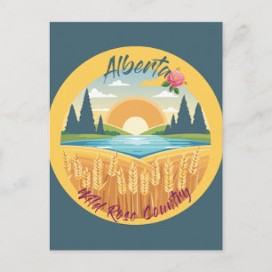 Cartão Postal Alberta: País Rosa selvagem