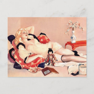 Cartão Postal Alberto Vargas Pin up Vintage