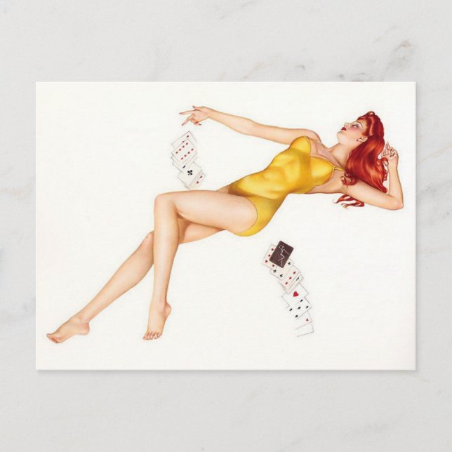 Cartão Postal Alberto Vargas Vintage Pin up (Frente)