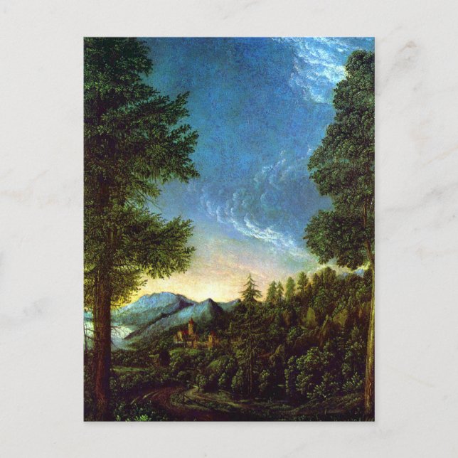 Cartão Postal Albrecht Altdorfer Danúbio, paisagem Regensburg (Frente)