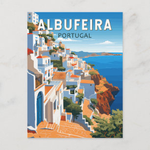 Cartão Postal Albufeira Portugal Viagem Arte Vintage