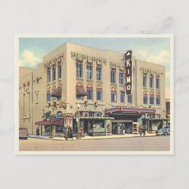 Cartão Postal Albuquerque NM Kimo Theater Building Vintage (Frente)