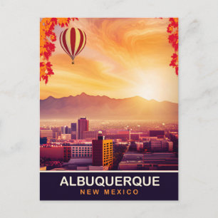 Cartão Postal Albuquerque, Novo México, balão de ar quente, Viag