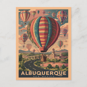 Cartão Postal Albuquerque, Novo México, Vintage Balões de Ar Que