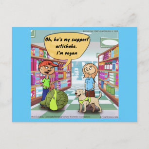 Cartão Postal Alcachofra de Apoio Emocional Rick Londres Cômico