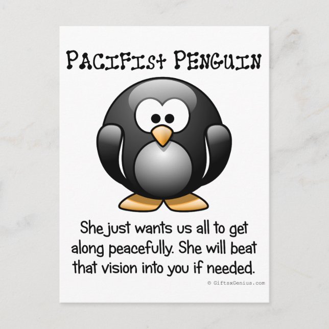 Cartão Postal Alcançar a paz através da violência (Frente)