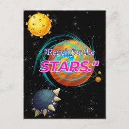 CARTÃO POSTAL ALCANCE AS ESTRELAS