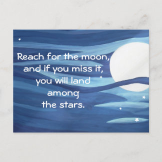 Cartão Postal Alcance para a inspiração das asas de arte lunar