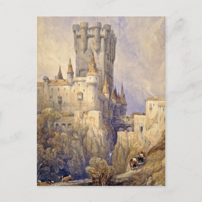 Cartão Postal Alcazar, Segóvia, Espanha, pintura (Frente)