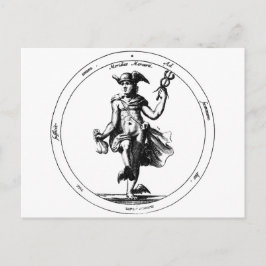 Cartão Postal Alchemical Mercury e Caduceus