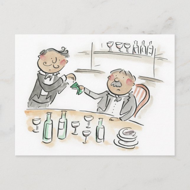 Cartão Postal Alcindoro paga, La Boheme (Frente)