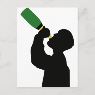 Cartão Postal alcoólatra de aniversário de champanhe