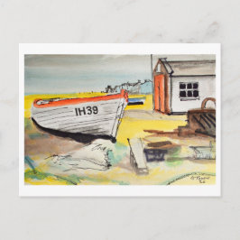 Cartão Postal Aldeburgh, Boat on Beach – Coastal Art