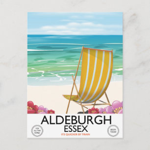 Cartão Postal Aldeburgh Essex Beach poster de viagens