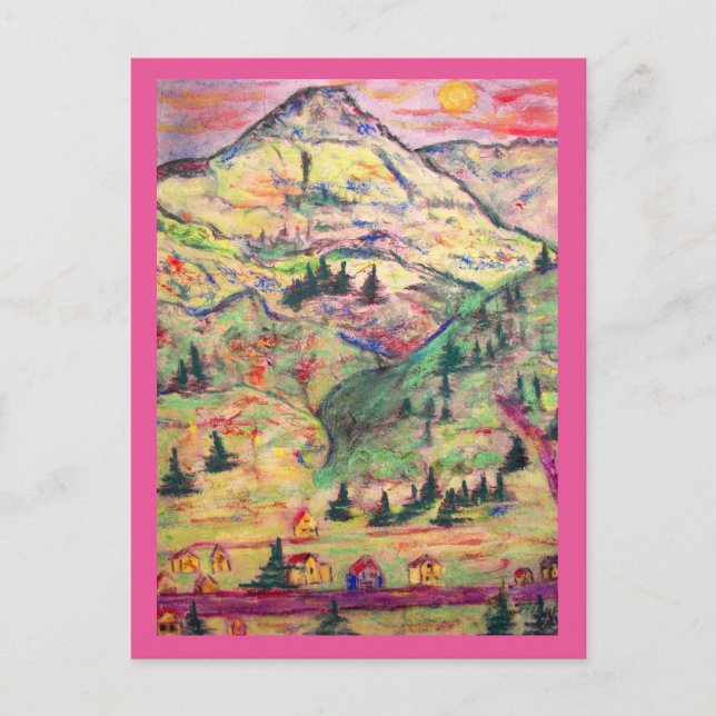 Cartão Postal aldeia colorida (Frente)