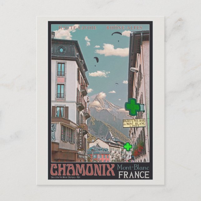 Cartão Postal Aldeia de Chamonix (preto) (Frente)