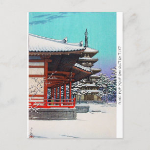 Cartão Postal Aldeia de inverno japonesa Hasui Kawase, oriental 