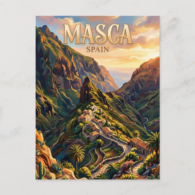 Cartão Postal Aldeia de Masca Espanha (Frente)