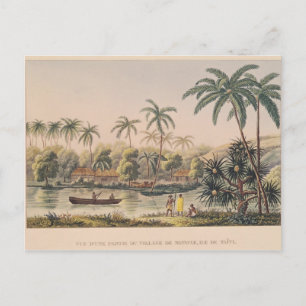 Cartão Postal Aldeia de Matavae, Taiti