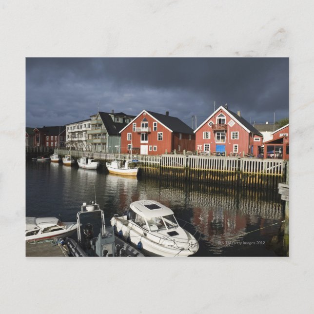 Cartão Postal Aldeia de pescadores Henningsvaer, fora de tempora (Frente)