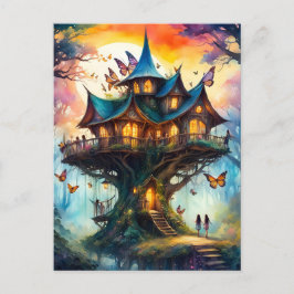 Cartão Postal Aldeia fada colorida, Posto