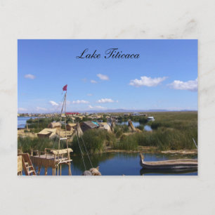 Cartão Postal aldeia flutuante de titicaca