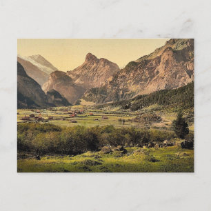 Cartão Postal Aldeia Kandersteg, Bernese Oberland, Suiça